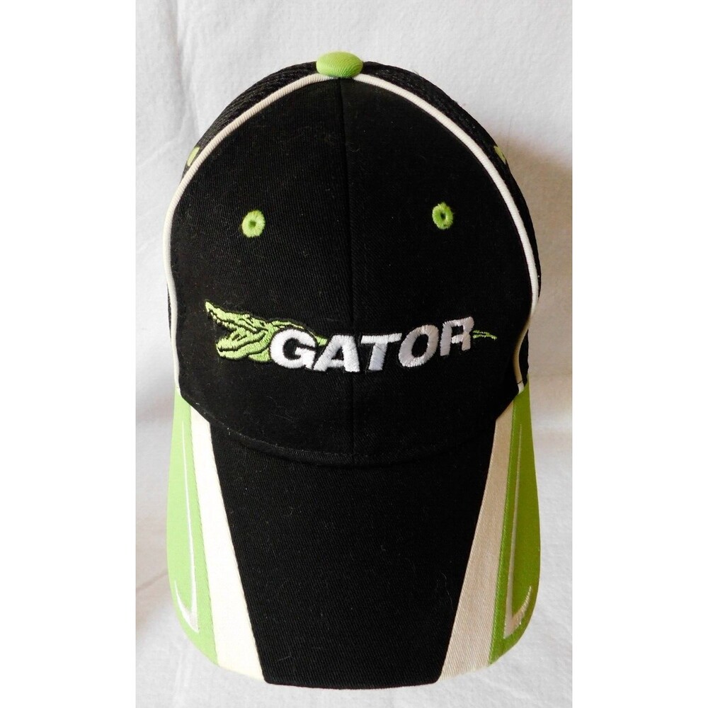 Gator Greenlee Black Green White Adjustable Adult Baseball Cap Hat